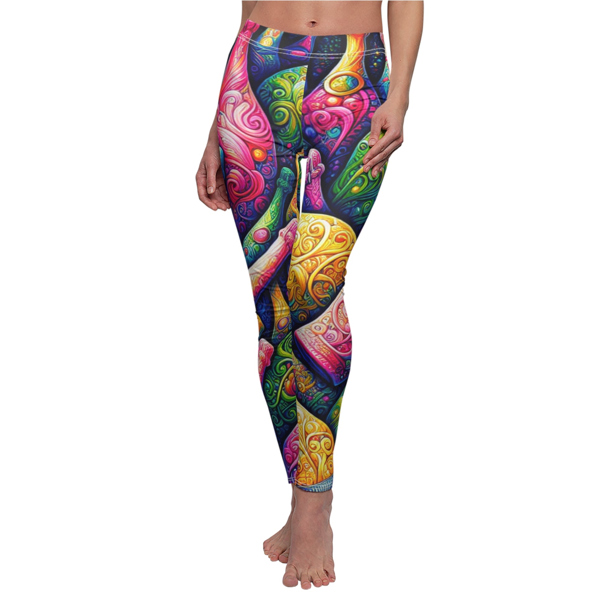 FRONT Champagne Leggings, Bubbles Lover Gift, Festival Outfit, Yoga Lover Gift, Sparkling Wine Lover, Rave Leggings, Workout Leggings, Drinking