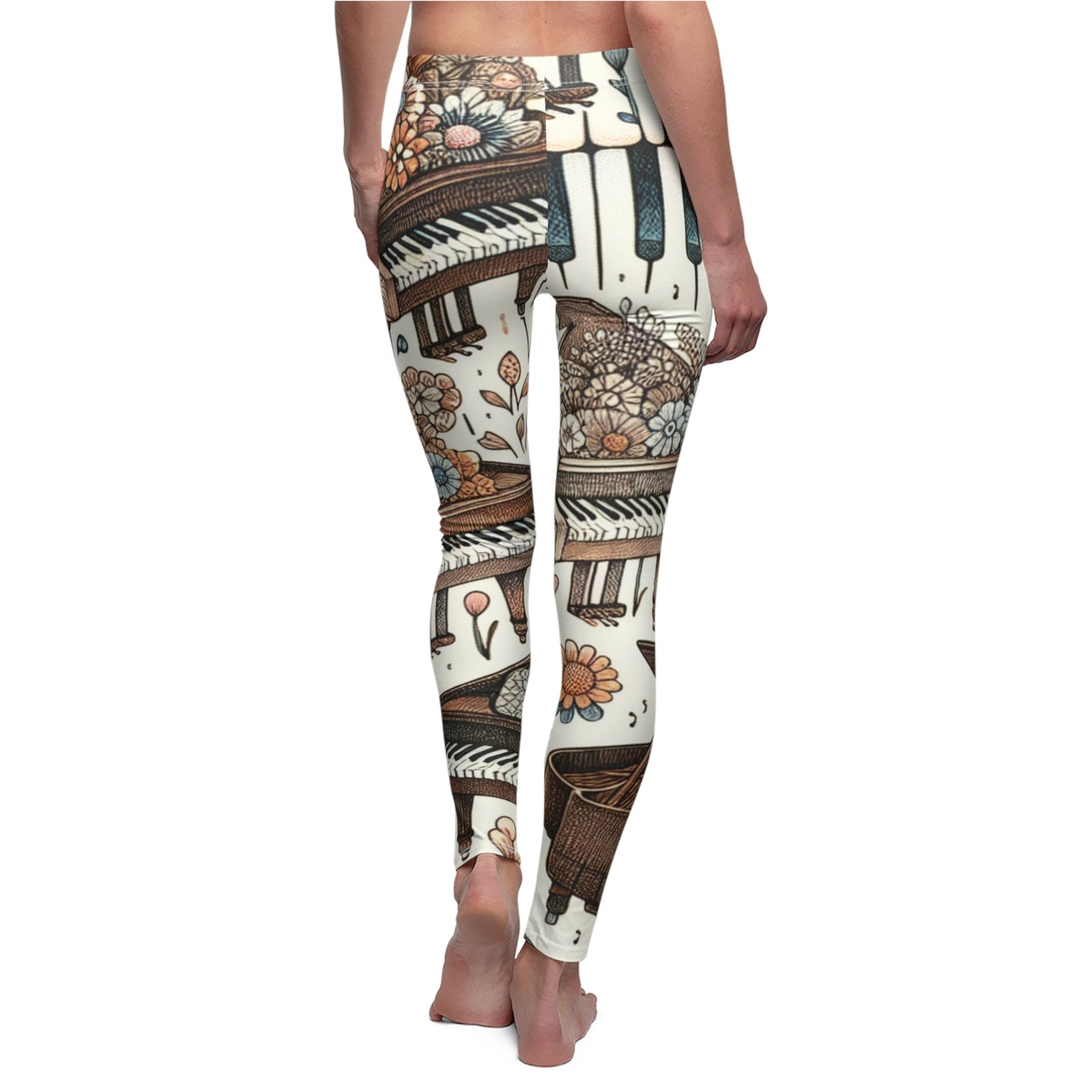 BACK Funky Piano Leggings, Music Lover Gift, Steam Punk Lover Leggings, Piano Gift, Festival Leggings, Music Festival Outfit, Piano Player Gift