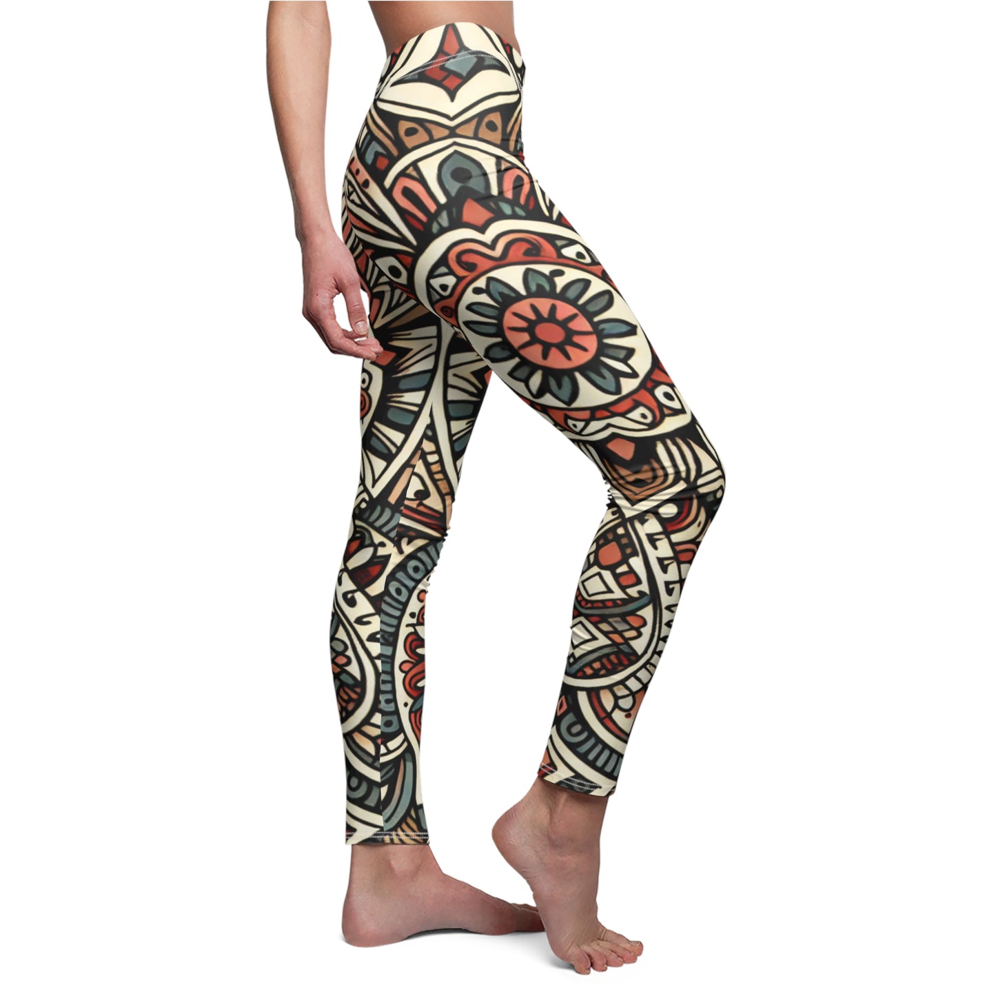 SIDE Classic Tattoo Mandala Leggings, Tattoo Lover Tights, Festival Leggings, Classic Mandala Tattoos, Yoga Birthday Gift, Tattoo Pattern Gift