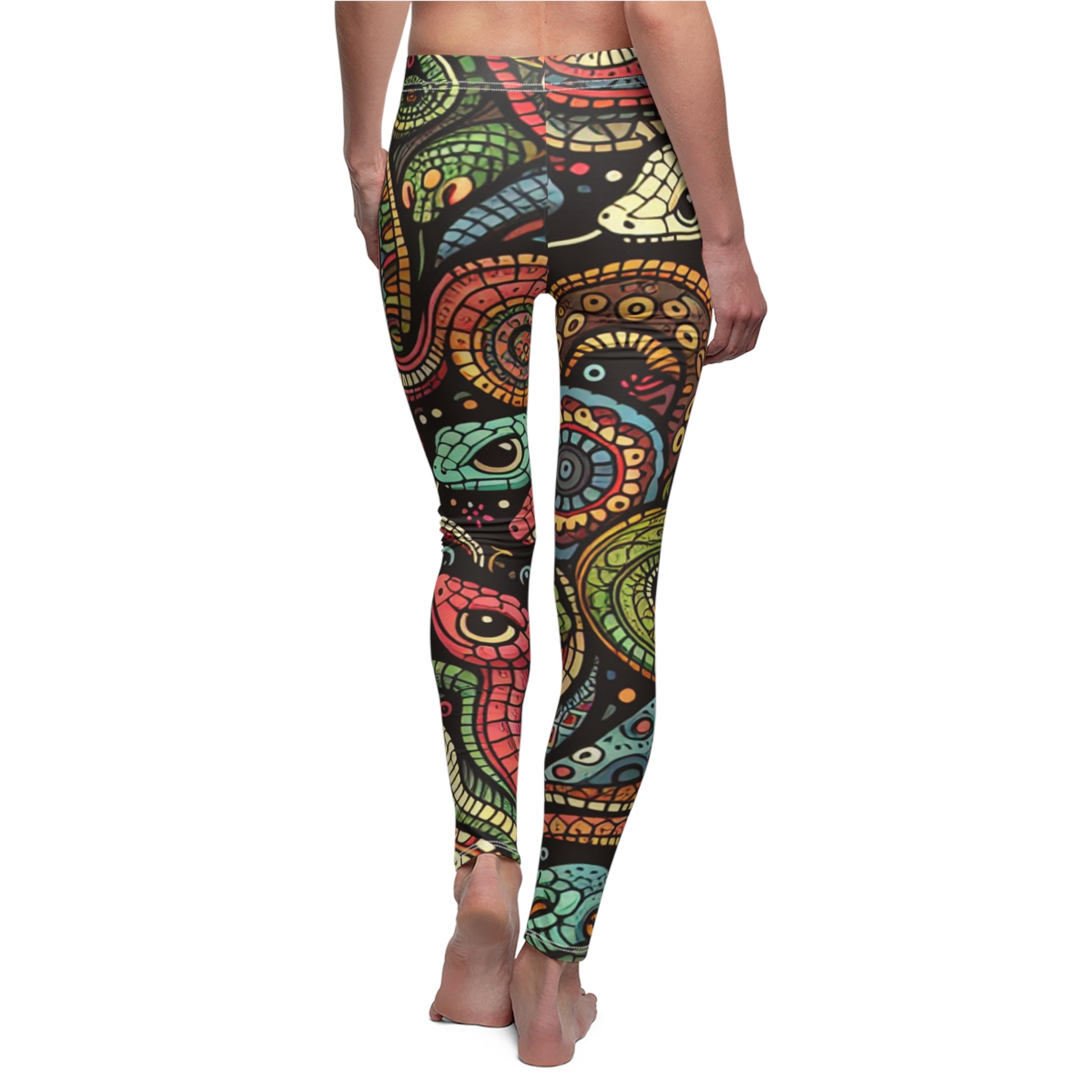 BACK Snake Leggings, Retro Snake Lover Leggings, Reptile Lover Gift, Festival Leggings, Festival Outfit, Yoga Birthday Gift