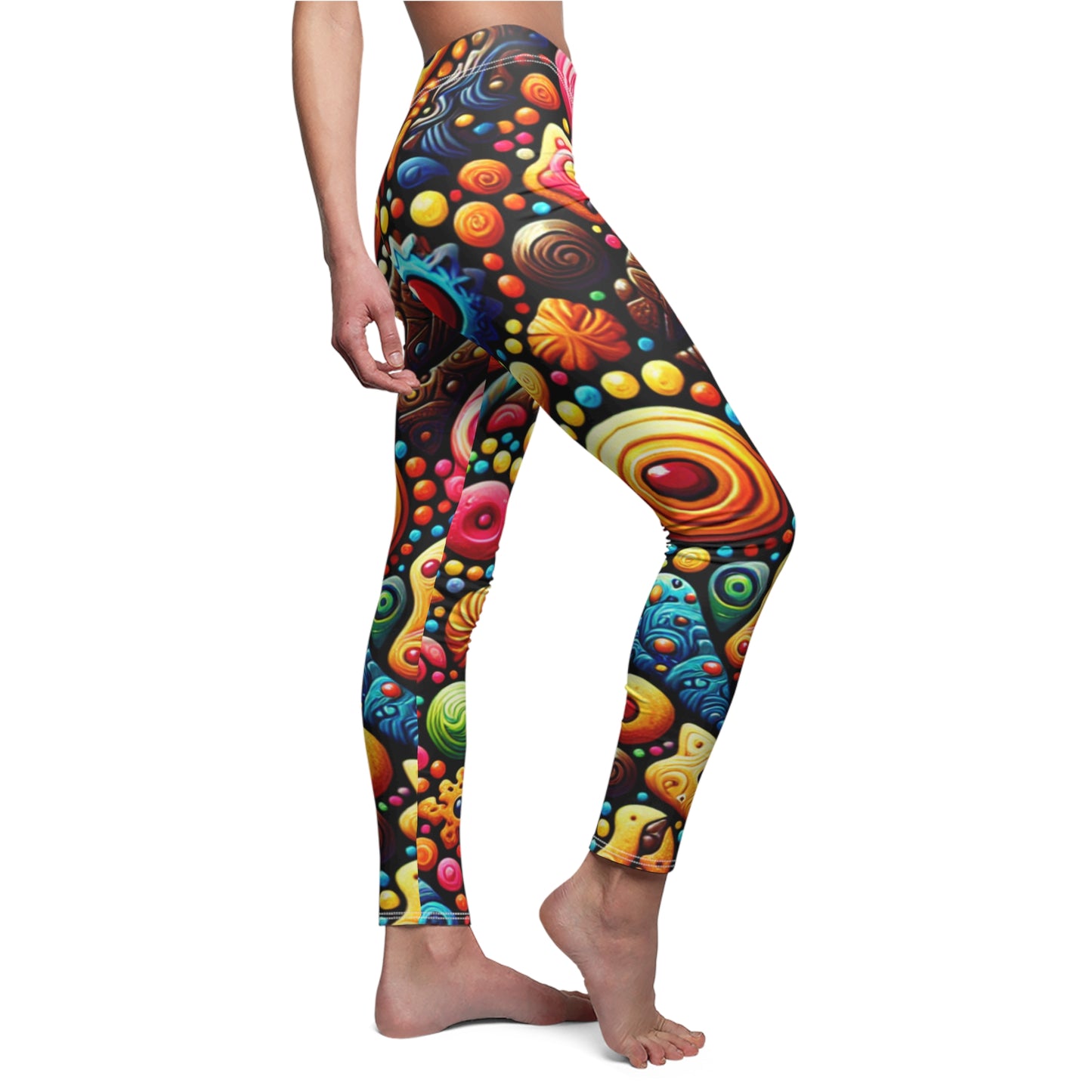 SIDE Cookies Leggings, Chocolate Lover Gift, Festival Outfit, Yoga Lover Gift, Food Lover, Rave Leggings, Workout Leggings, Cookie Addict Gift