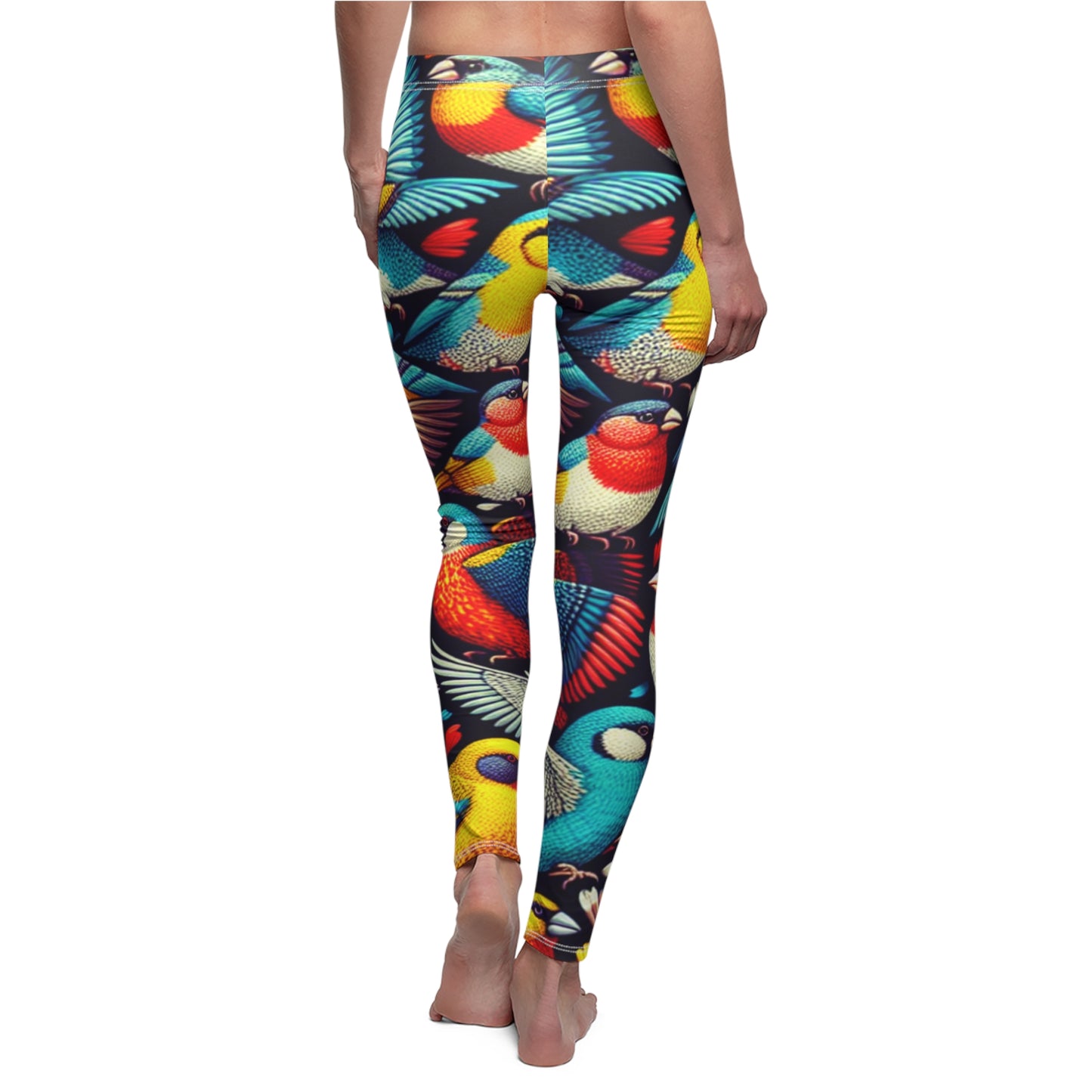 BACK Finch Leggings, Finch Lover Leggings, Bird Lover Gift, Festival Leggings, Festival Outfit, Yoga Birthday Gift, Yoga Gift, Meditation Outfit