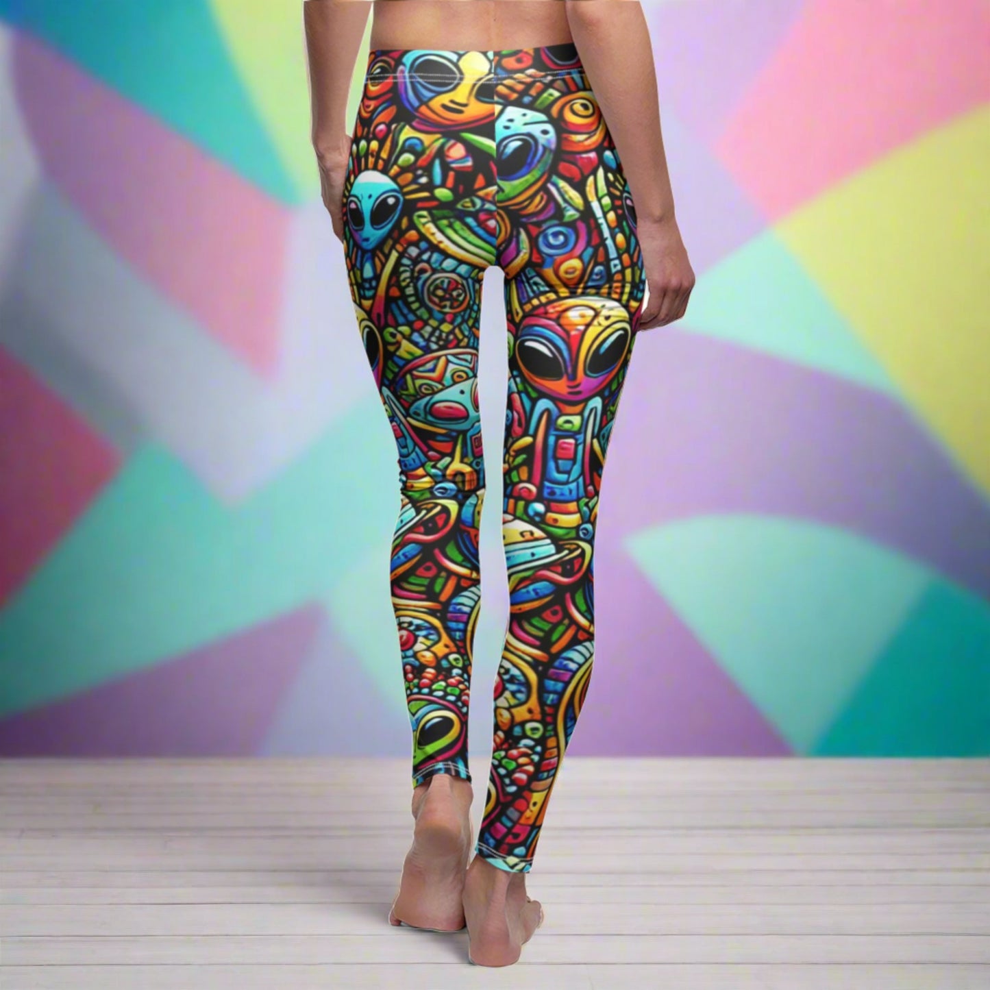 Psychedelic Aliens Leggings BACK