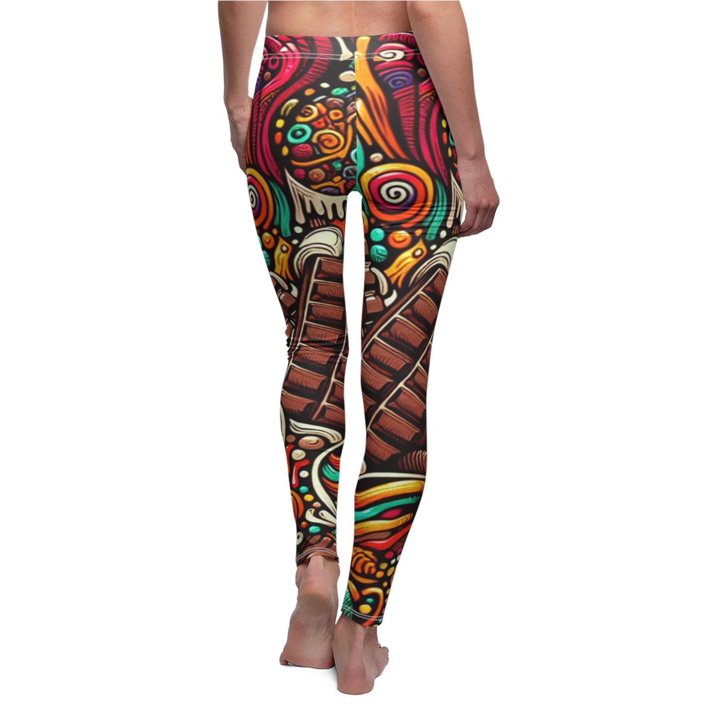 BACK Chocolate Leggings, Chocolate Lover Gift, Festival Outfit, Yoga Lover Gift, Food Lover, Rave Leggings, Workout Leggings, Chocolate Addict