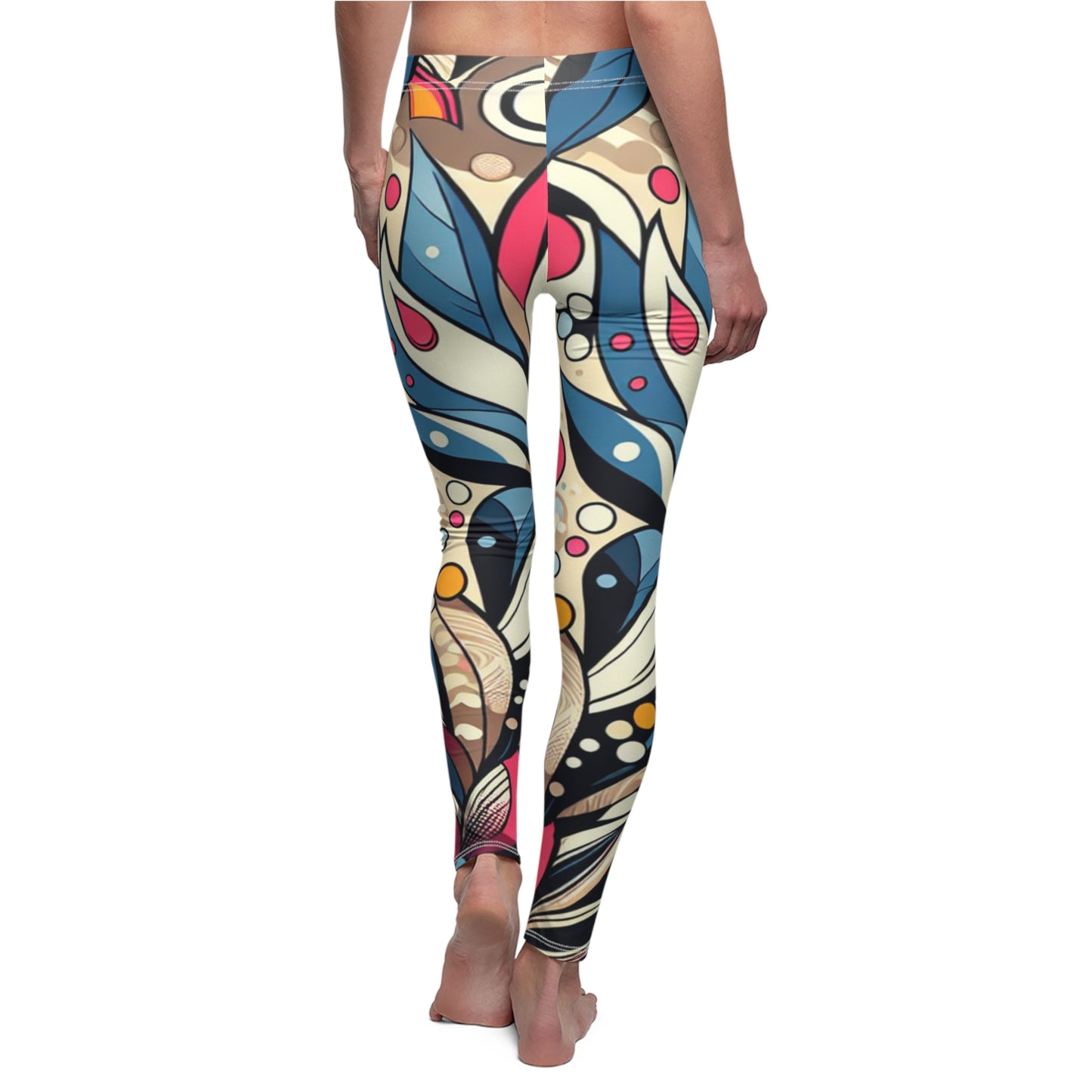 BACK Abstract Flower Leggings, Abstract Art Lover, Art Lover Gift, Festival Leggings, Festival Outfit, Yoga Birthday Gift, Workout Outfit, Funk