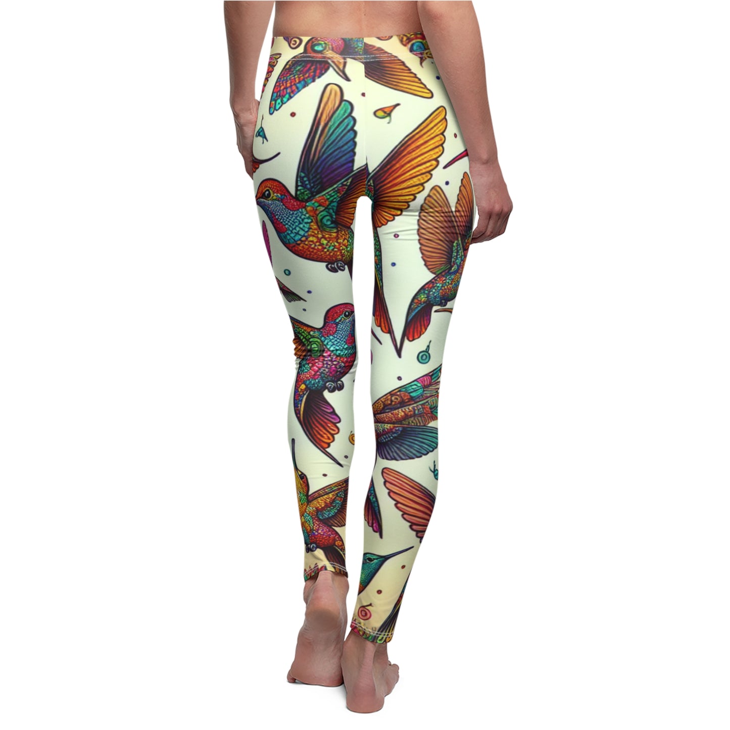 BACK Humming Bird Leggings, Humming Bird Lover Leggings, Bird Lover Gift, Festival Leggings, Festival Outfit, Yoga Birthday Gift, Nature Lover