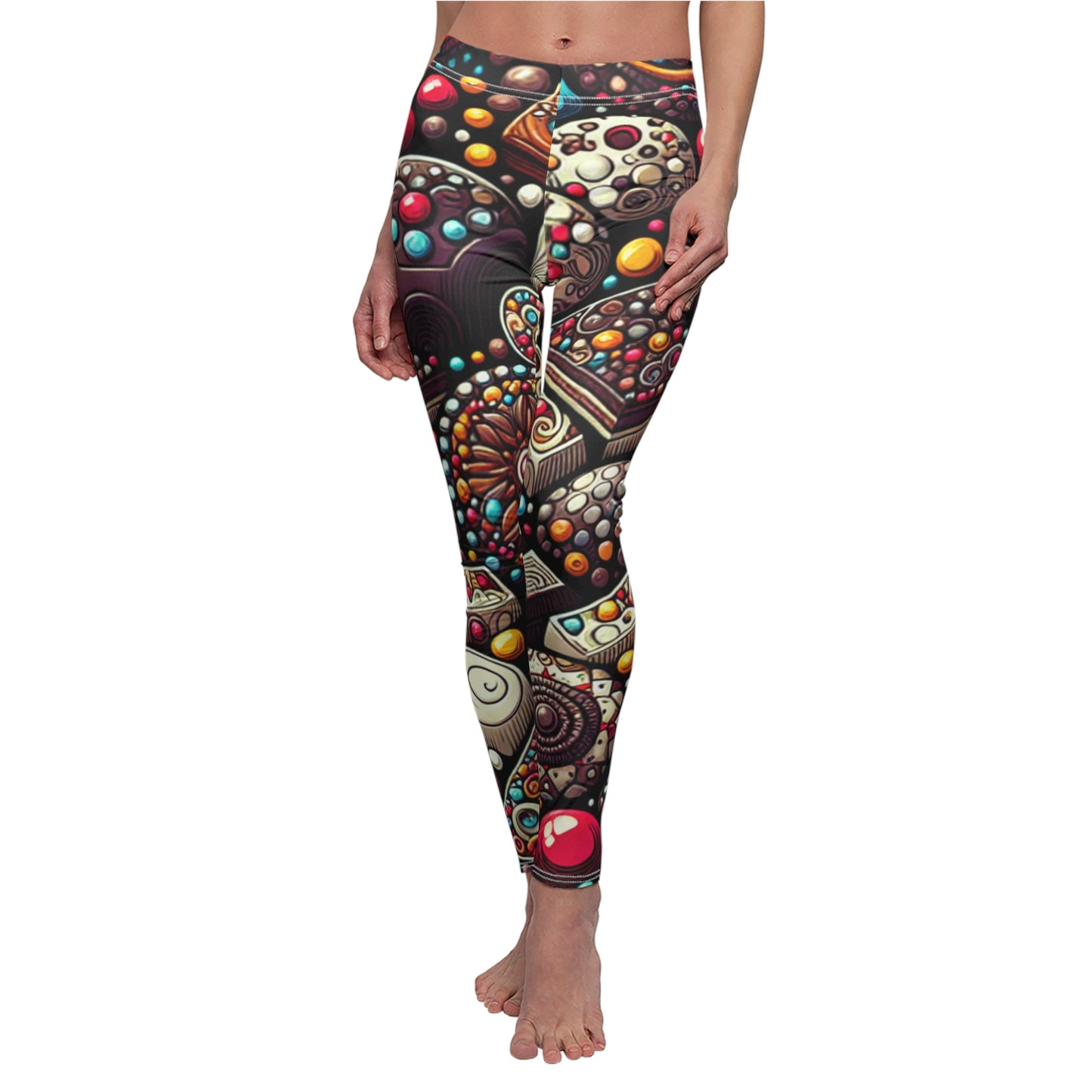 FRONT Chocolate Leggings, Chocolate Lover Gift, Festival Outfit, Yoga Lover Gift, Food Lover, Rave Leggings, Workout Leggings, Chocolate Addict