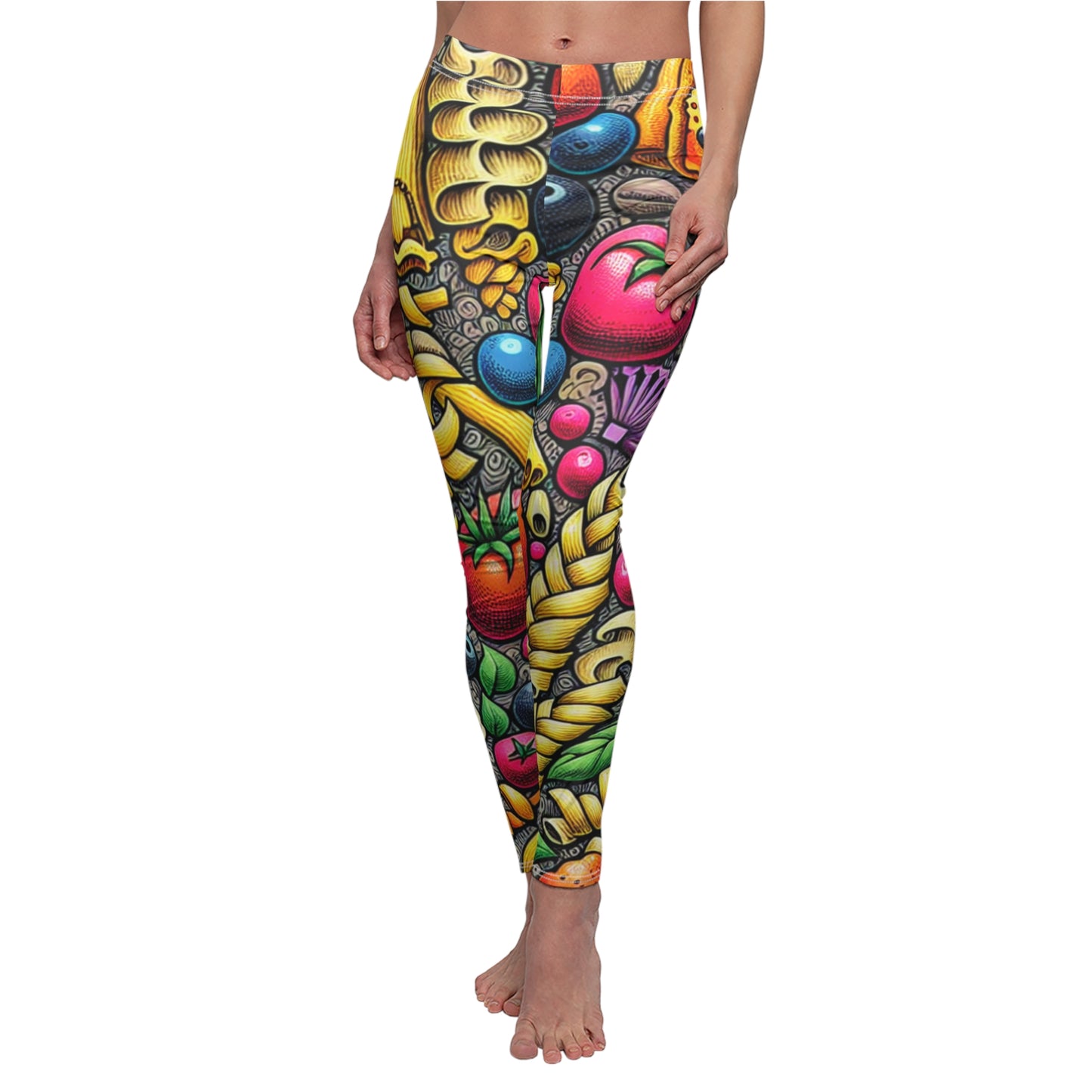 FRONT Pizza And Pasta Leggings, Pizza Lover Leggings, Pizza Lover Gift, Festival Leggings, Festival Outfit, Pizza Gift