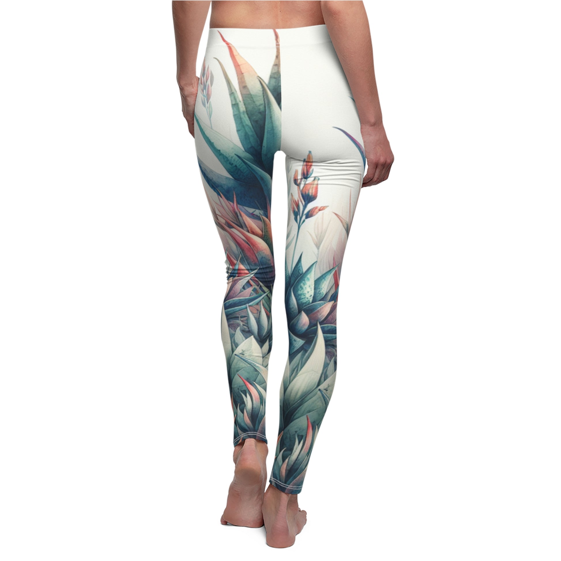 BACK Aloe Vera Leggings/Plant Lovers Gift/Garden Lover Gift/Aloe Print Leggings/Flower Lover Gift/Watercolor Leggings/Yoga Lover Gift/Aloe Lover