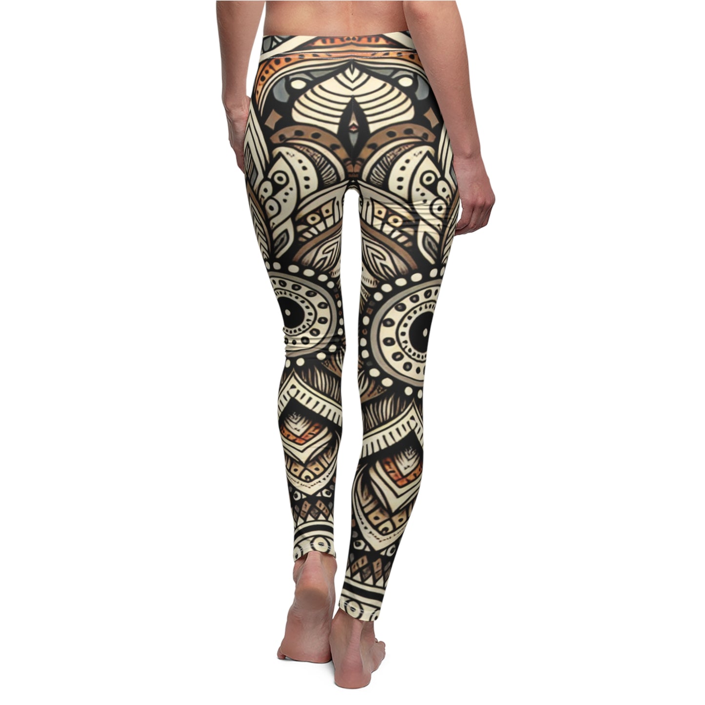 BACK Ancient Mandala And Horns Mandala Classic Tattoo Leggings, Tattoo Lover Tights, Festival Leggings, Classic Tattoos, Yoga Birthday Gift