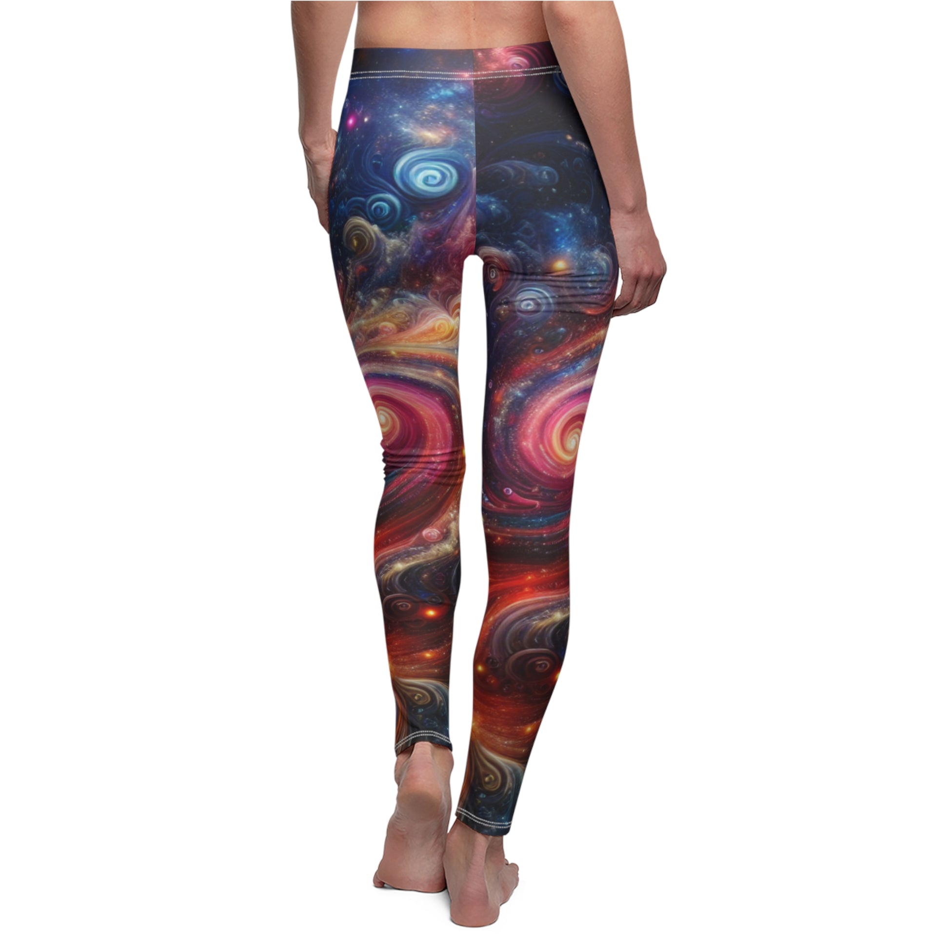 BACK Cosmic Swirls Leggings, Galaxy Lovers Gift, Festival Leggings, Cosmic Yoga Leggings, Space Lover Gift, Yoga Lover Gift, Festival Outfit