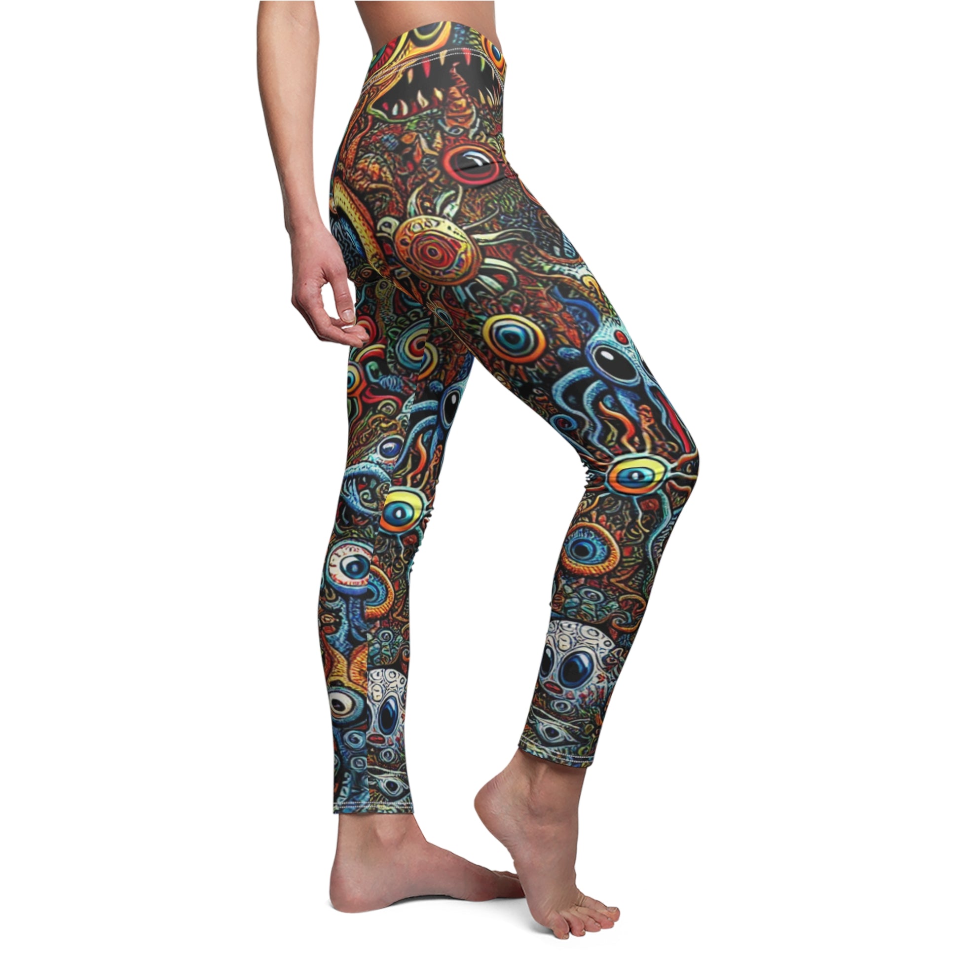 SIDE Floating Aliens Leggings, Galaxy Lovers Gift, Festival Leggings, Alien Yoga Leggings, Space Lover Gift, Yoga Lover Gift, Festival Outfit