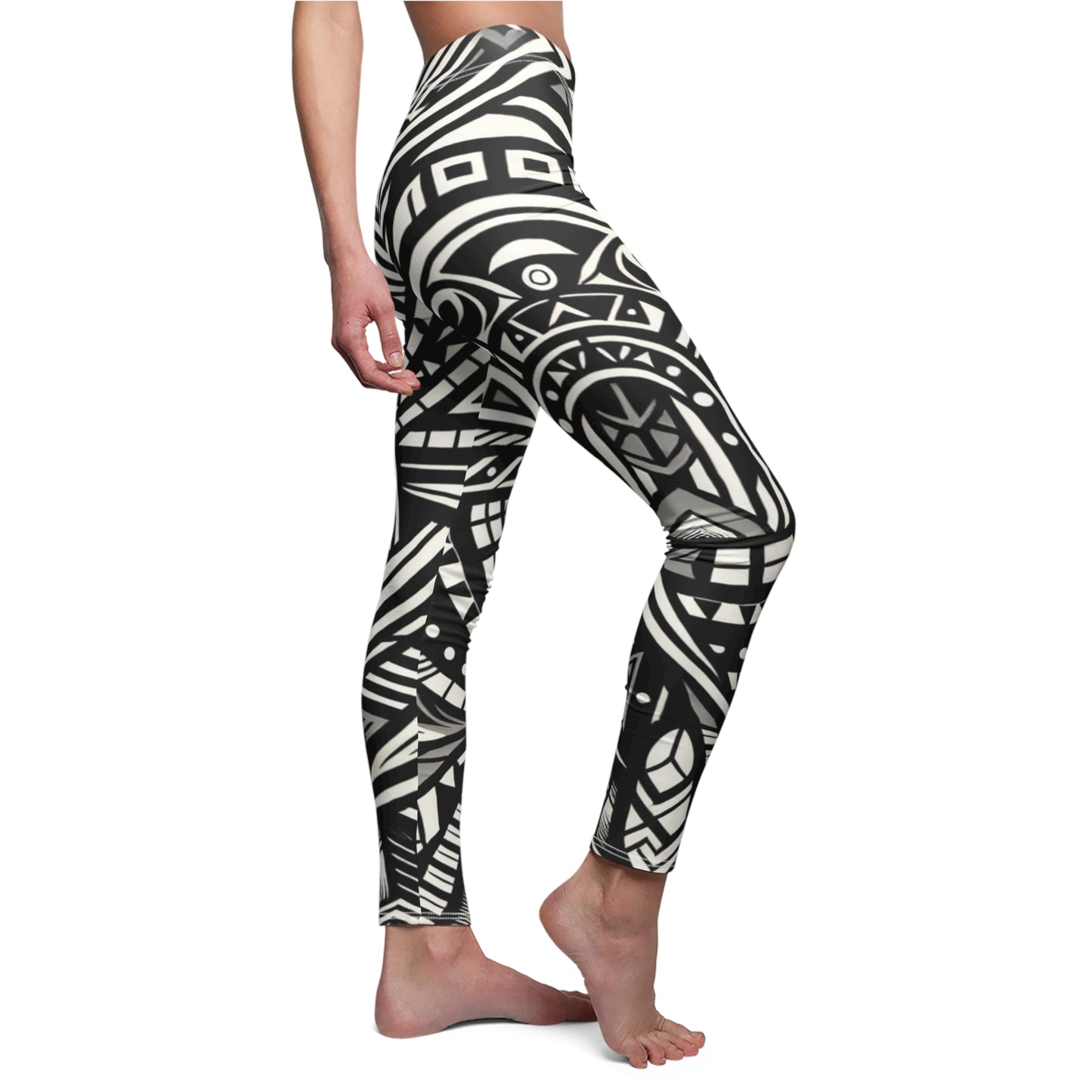 SIDE Black And White Geometric Style Mandala Classic Tattoo Leggings, Tattoo Lover Tights, Festival Leggings, Classic Tattoos, Yoga Birthday Gift