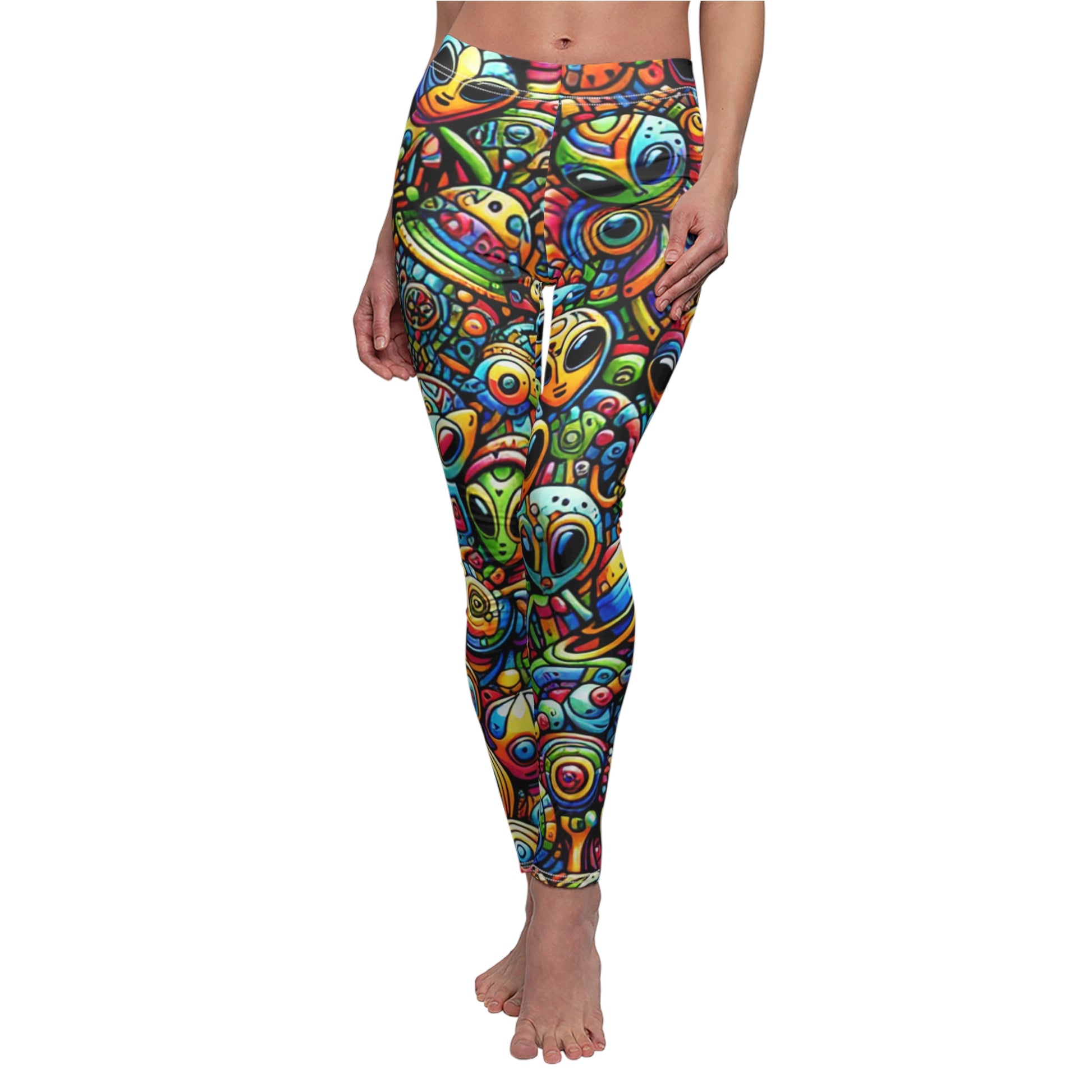 Psychedelic Aliens Leggings FRONT