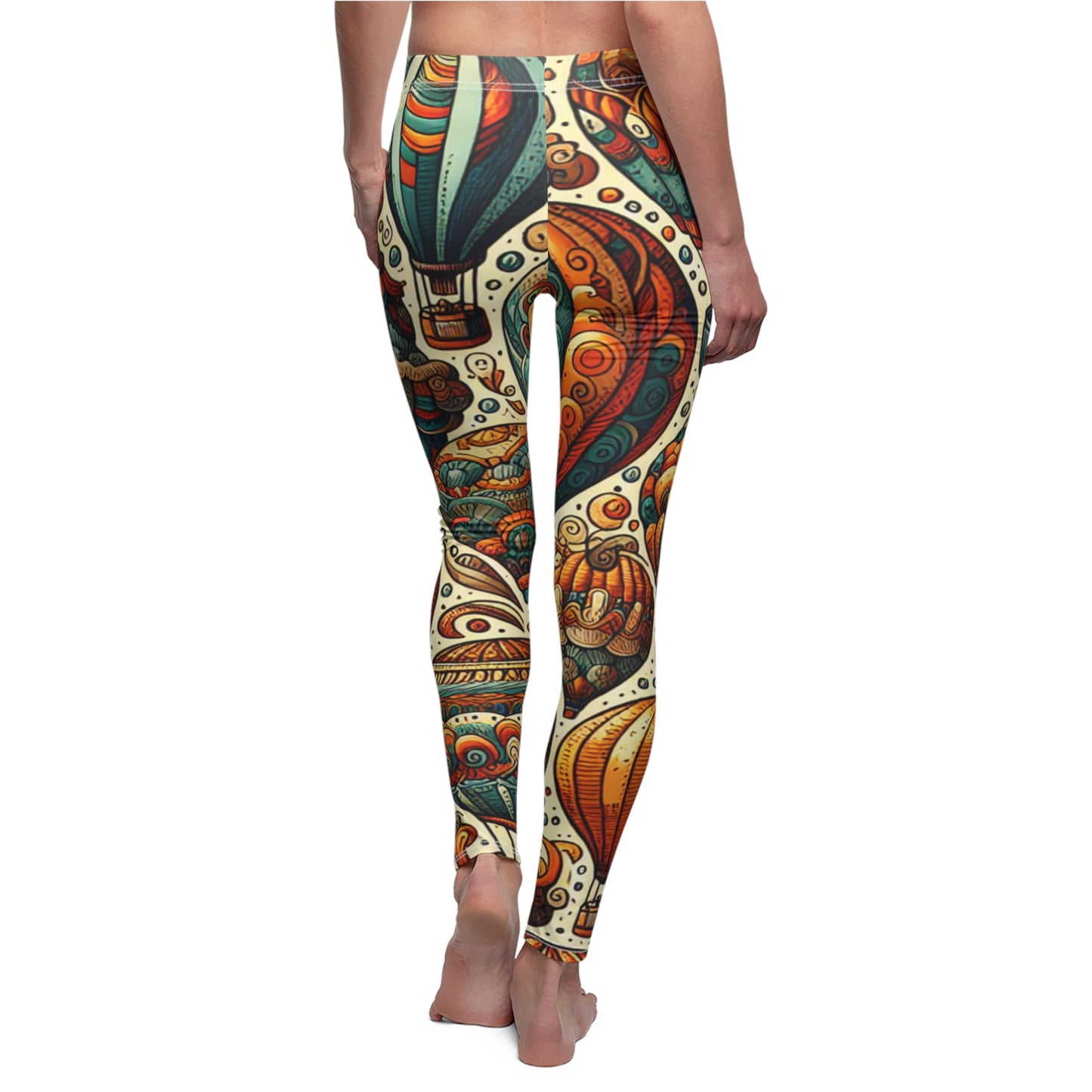 BACK Hot Air Balloon Leggings, Hot Air Balloon Lover Leggings, Adventure Lover Gift, Festival Leggings, Festival Outfit, Abstract Art Gift