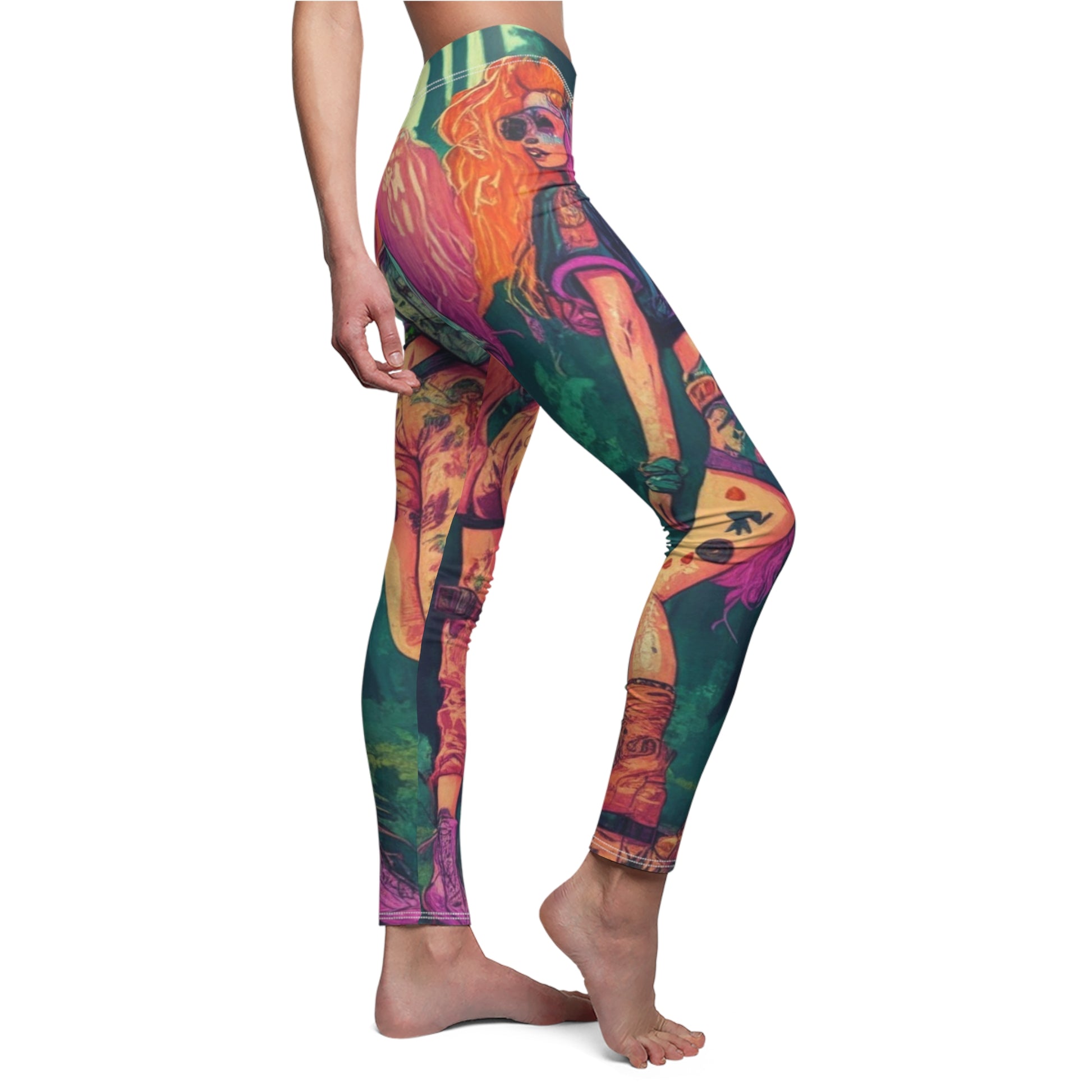 SIDE Synth Wave Leggings/Synth Lover Gift/Funky Babes Gift/Vibrant Women Leggings/Sexy Love Gift/Women Design Leggings/Girl Love Gift/Yoga Gift