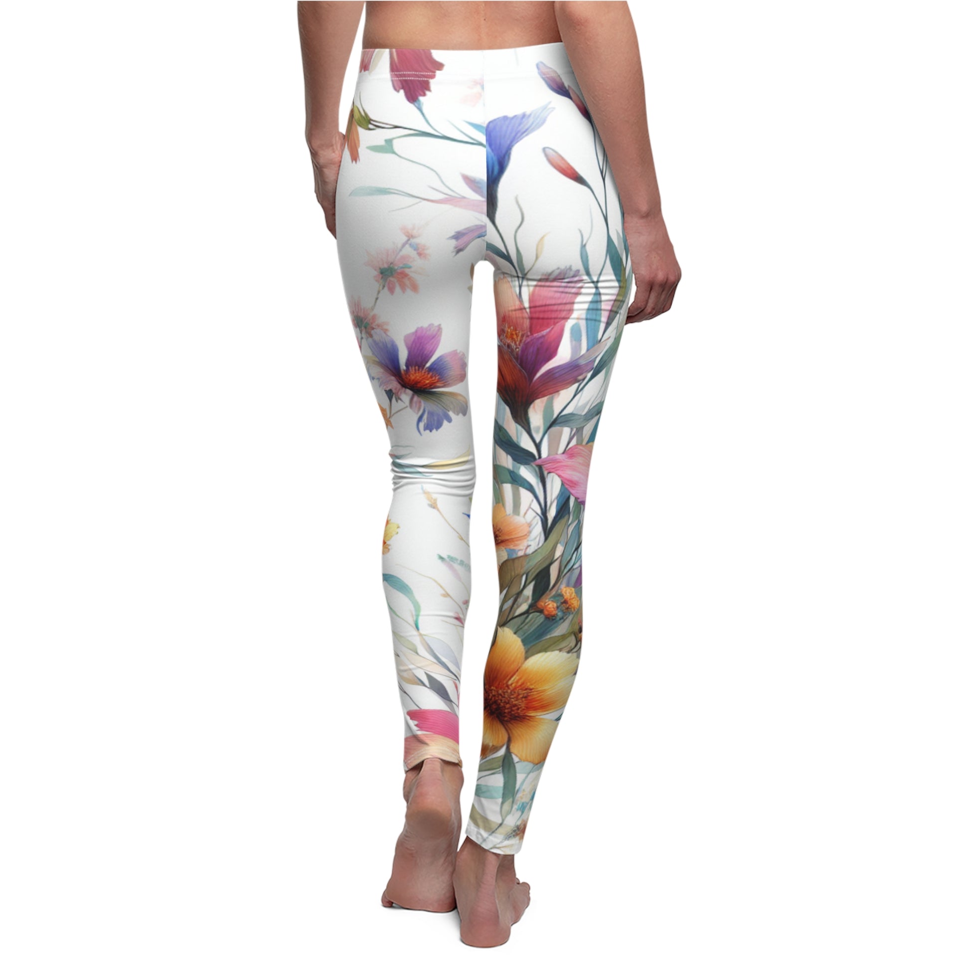 BACK Wildflowers Garden Leggings/Plant Lovers Gift/Garden Lover Gift/Wild Flower Leggings/Flower Lover Gift/Water Color Leggings/Yoga Lover Gift