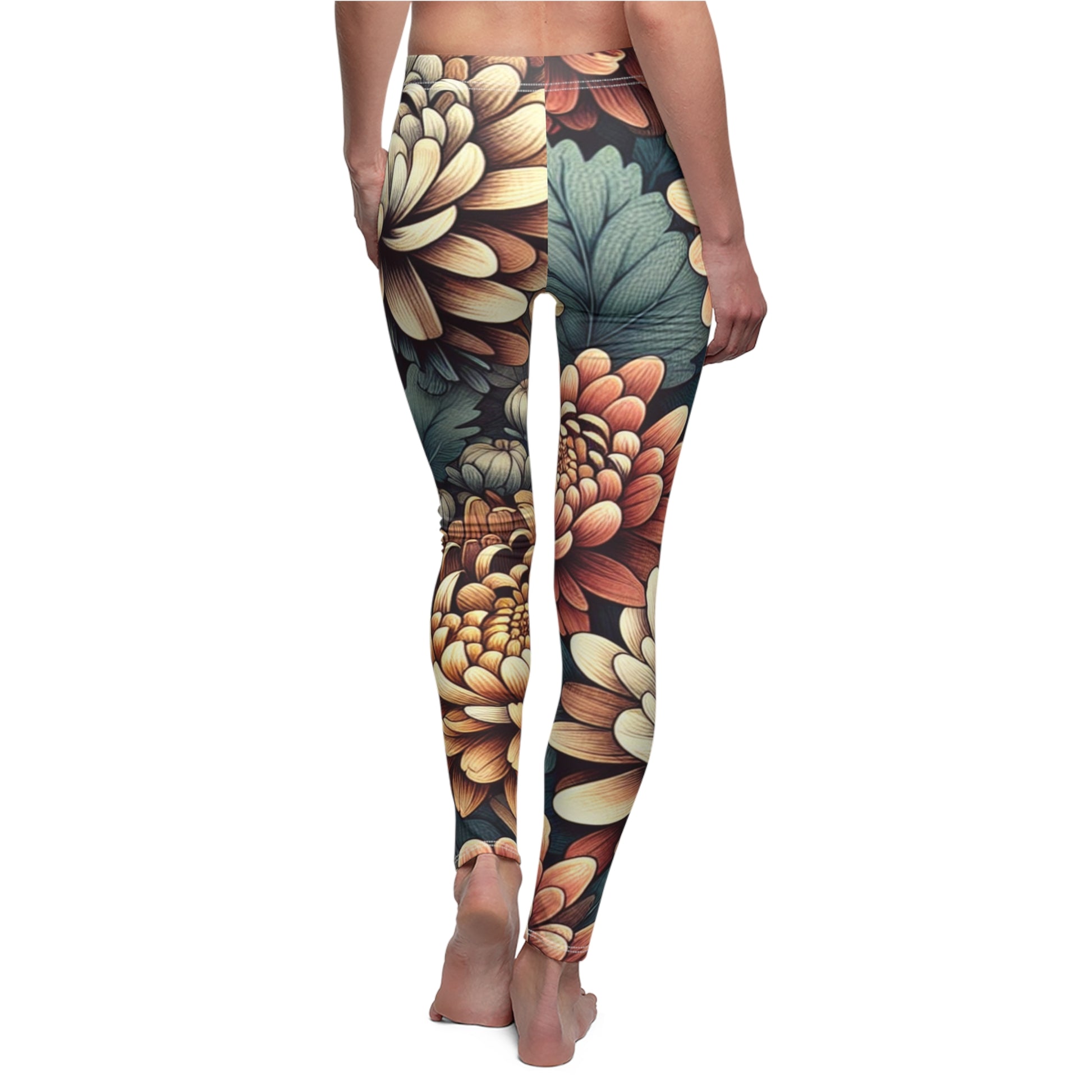 BACK November Birth Month Flower, Chrysanthemum Leggings, Mothers Day, Valentines Day, Mom And Sister Gift, Best Friends, Yoga Birthday Gift