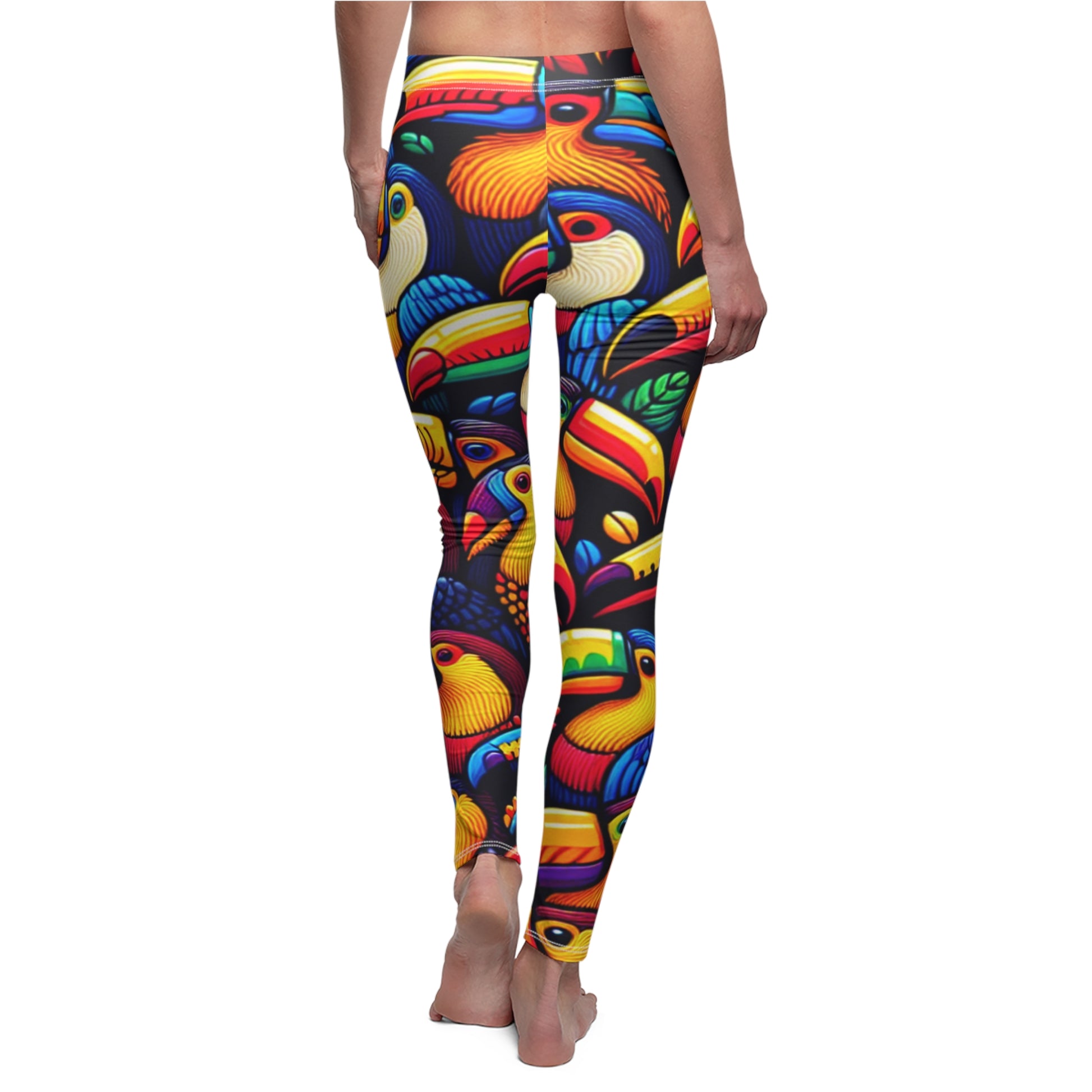 BACK Toucan Leggings, Toucan Lover Leggings, Bird Lover Gift, Festival Leggings, Festival Outfit, Yoga Birthday Gift