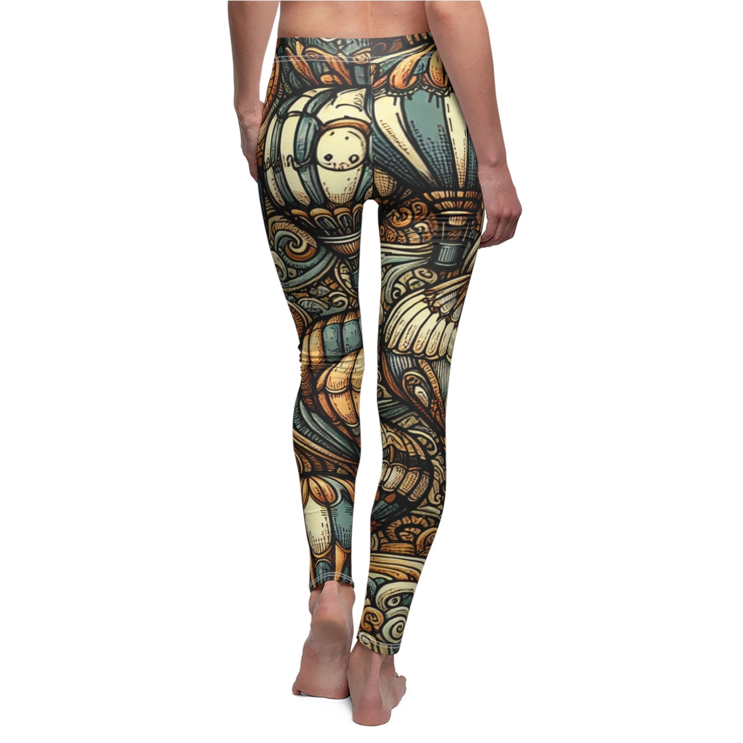 BACK Vintage Style Hot Air Balloon Leggings, Hot Air Balloon Lover Leggings, Adventure Lover Gift, Festival Leggings, Festival Outfit, Fun Gift