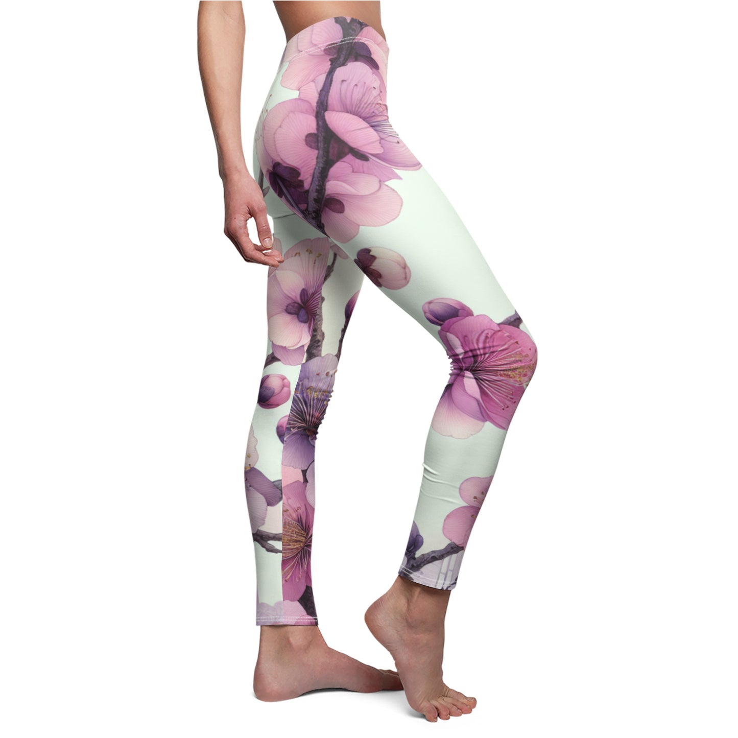 SIDE Pretty In Pink Blossom Leggings, Blossom Lover Leggings, Flowers Lover Gift, Festival Leggings, Festival Outfit, Pretty Spring Time Gift