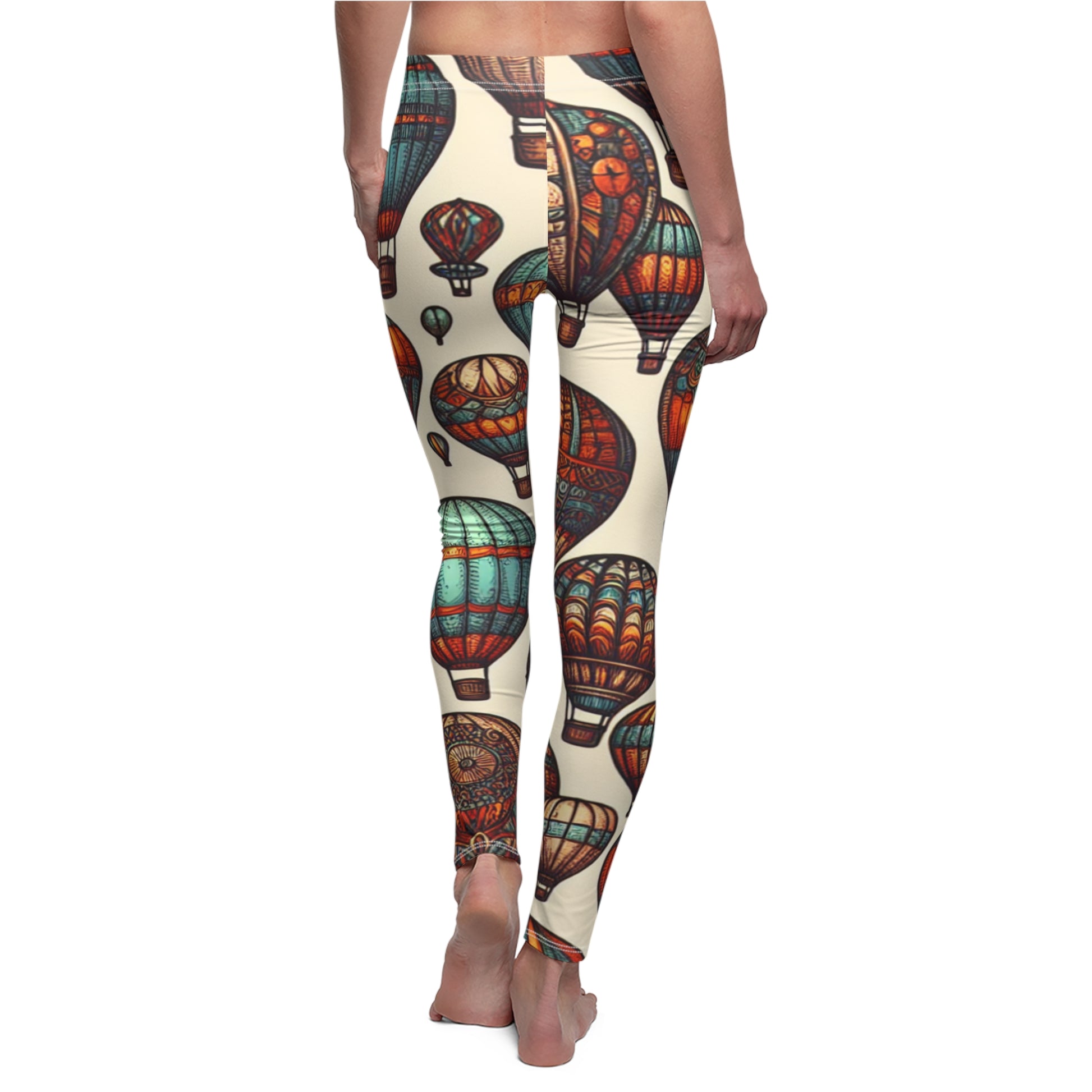 BACK Colorful Hot Air Balloon Leggings, Hot Air Balloon Lover Leggings, Adventure Lover Gift, Festival Leggings, Festival Outfit, Flying High