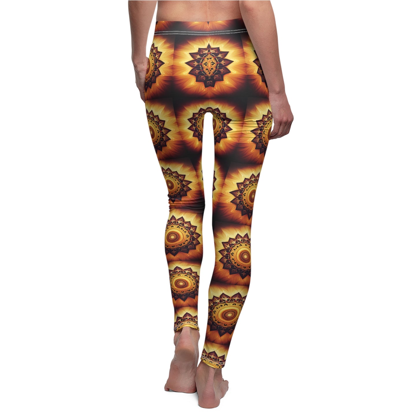 BACK Solar Plexus Mandala Flower Leggings, Charka Leggings, Yoga Lover Tights, Hippie Gift, Festival Leggings, Yoga Birthday Gift, Mandala Gift