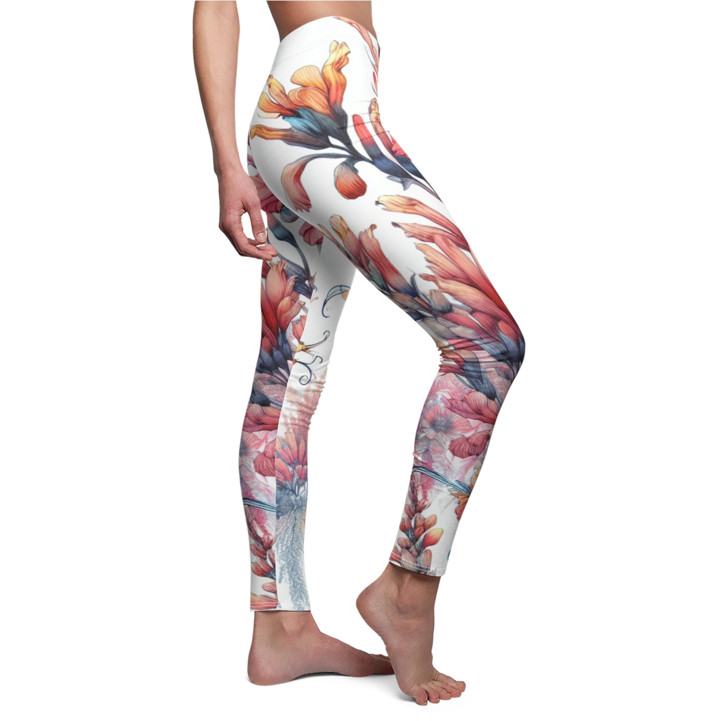 SIDE Kangaroo Paw Leggings/Plant Lovers Gift/Garden Lover Gift/Kangaroo Paw Print Leggings/Flower Lover Gift/Watercolor Leggings/Yoga Lover Gift