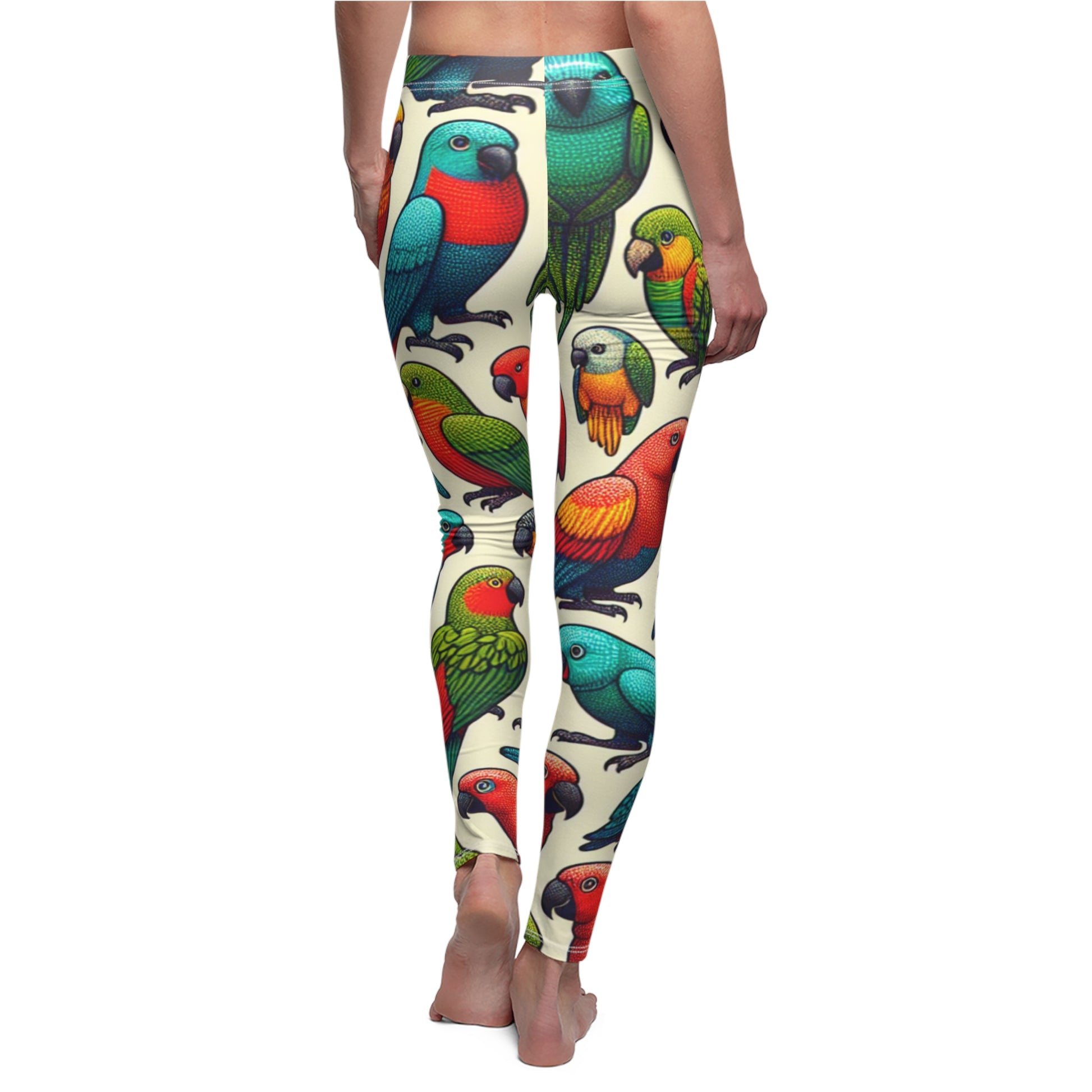 BACK Parrot Leggings, Parrot Lover Leggings, Bird Lover Gift, Festival Leggings, Festival Outfit, Yoga Birthday Gift, Parrot Pet, Nature Lover