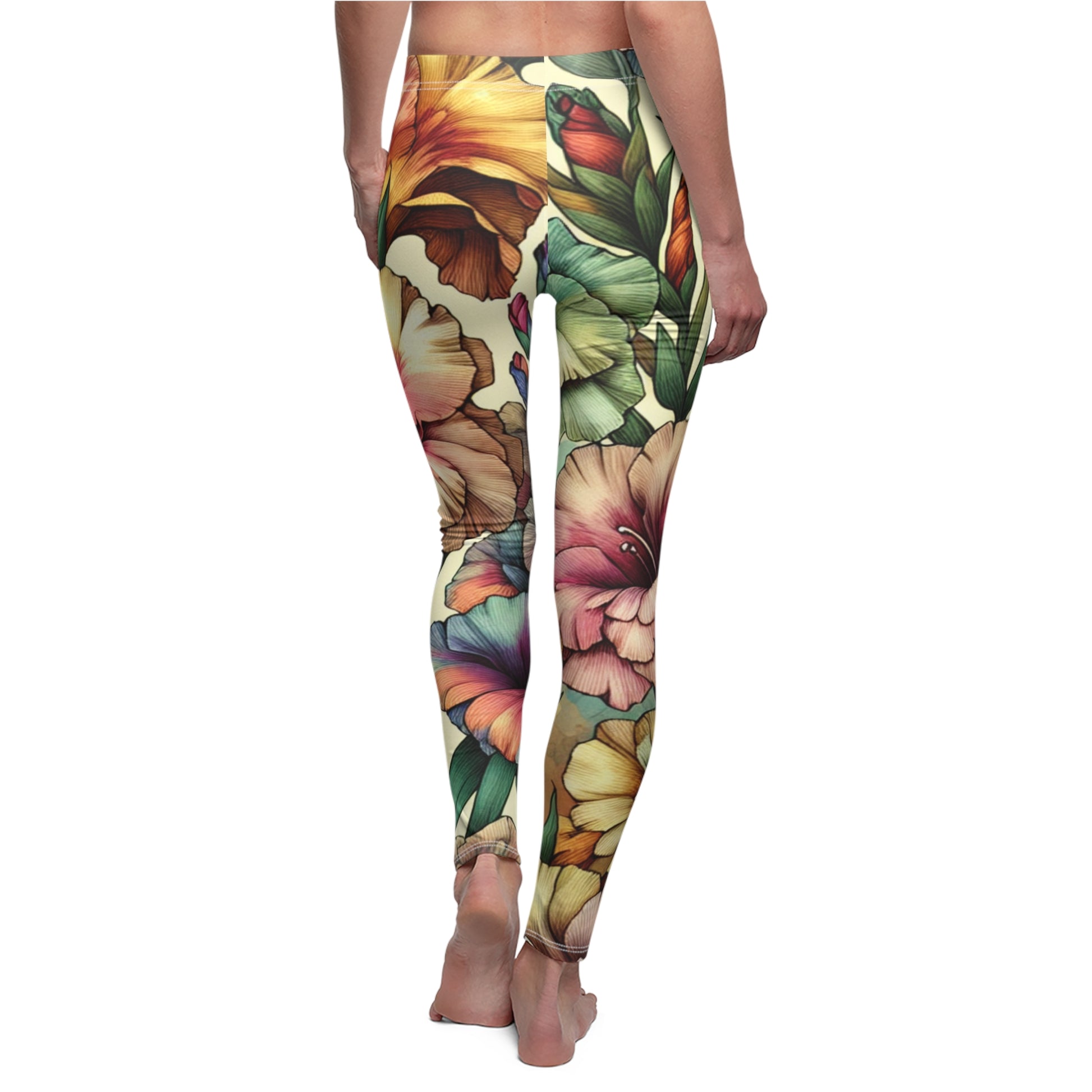 BACK Birth Month Flower For August, Gladiolas Leggings, Mothers Day, Valentines Day, Mom Gift, Sisters Gifts, Best Friends, Yoga Birthday Gift