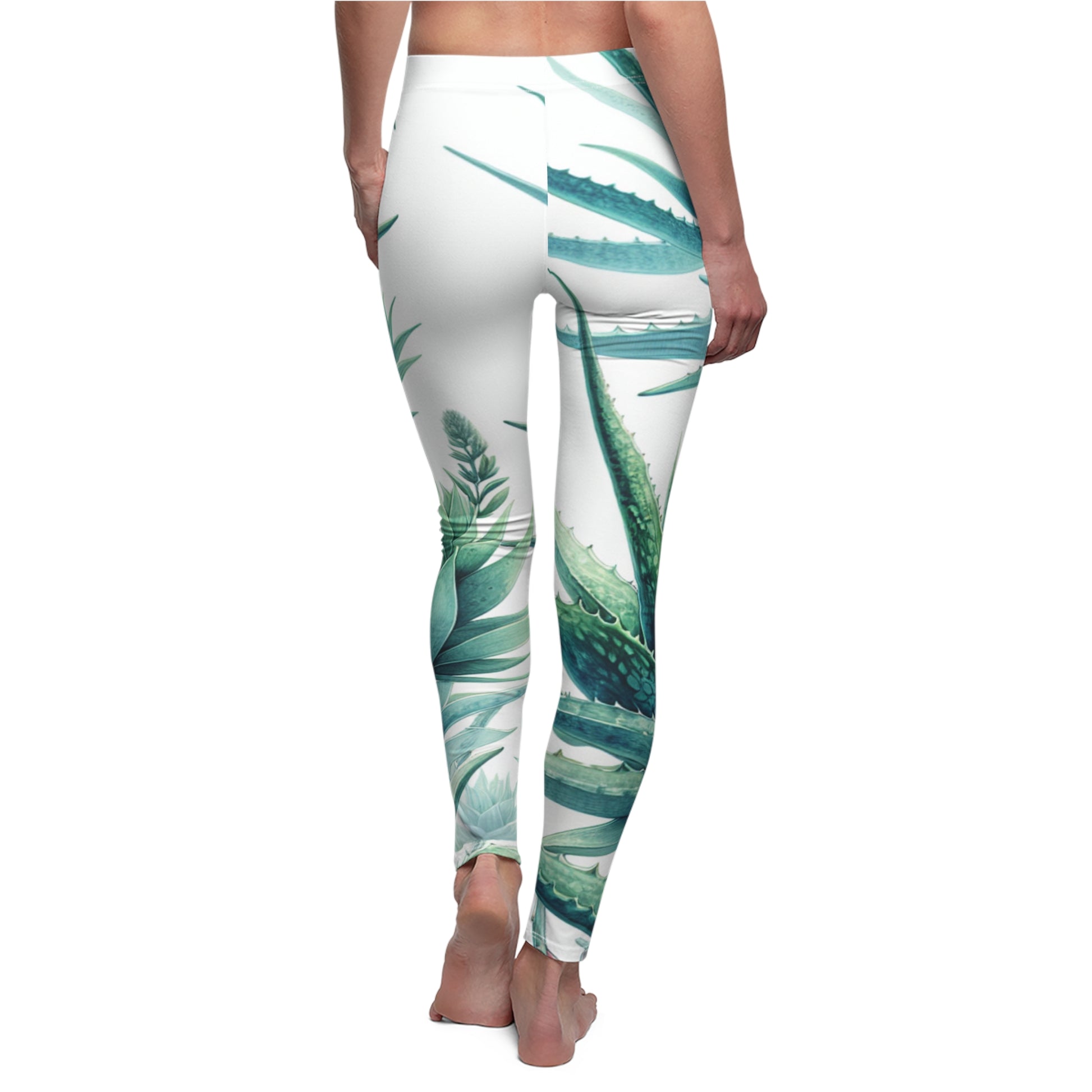 BACK Aloe Vera Leggings/Plant Lovers Gift/Garden Lover Gift/Aloe Print Leggings/Flower Lover Gift/Watercolor Leggings/Yoga Lover Gift/Aloe Lover