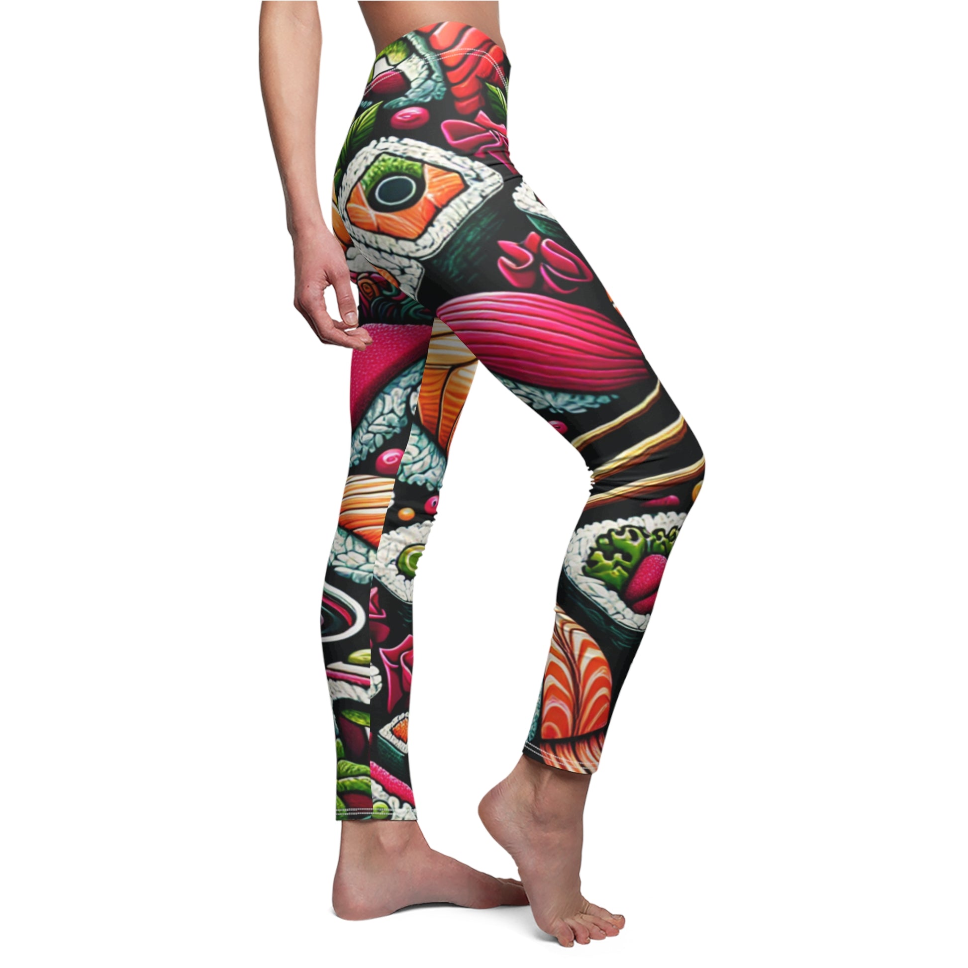 SIDE Sushi Leggings, Sushi Lover Leggings, Sushi Lover Gift, Festival Leggings, Festival Outfit, Sushi Gift, Japanese Food